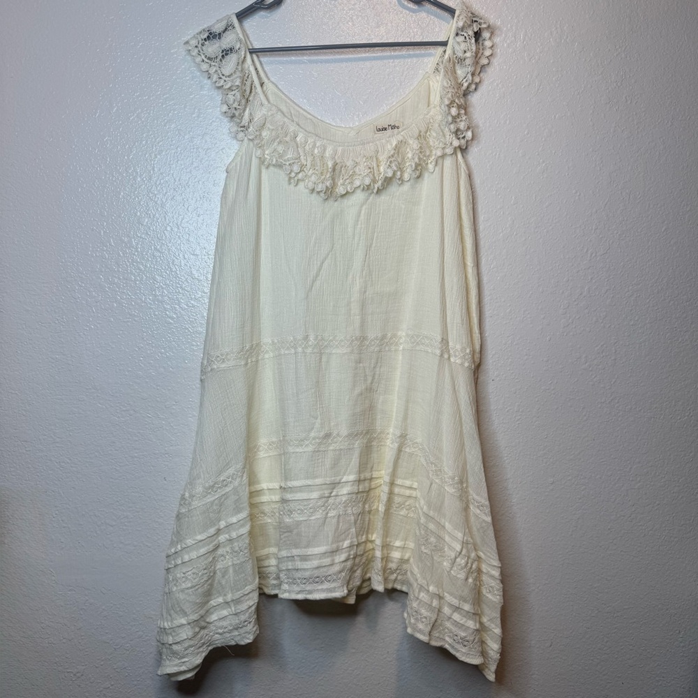 Louise Misha Paris Lace Dream Dress 100% Cotton Size Medium